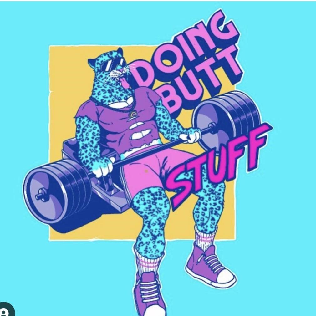 Doing butt stuff leopard gym shirt