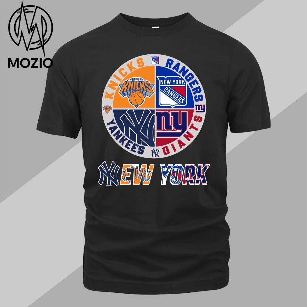 New york city knicks and rangers and giants and yankees shirt