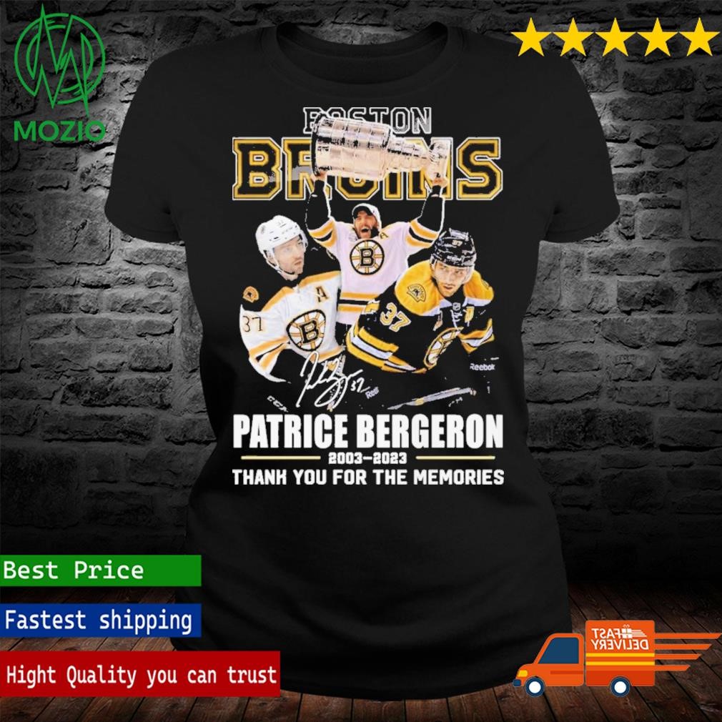Official patrice Bergeron 37 Boston Bruins 2003 2023 thank you for the  memories shirt, hoodie, sweater, long sleeve and tank top