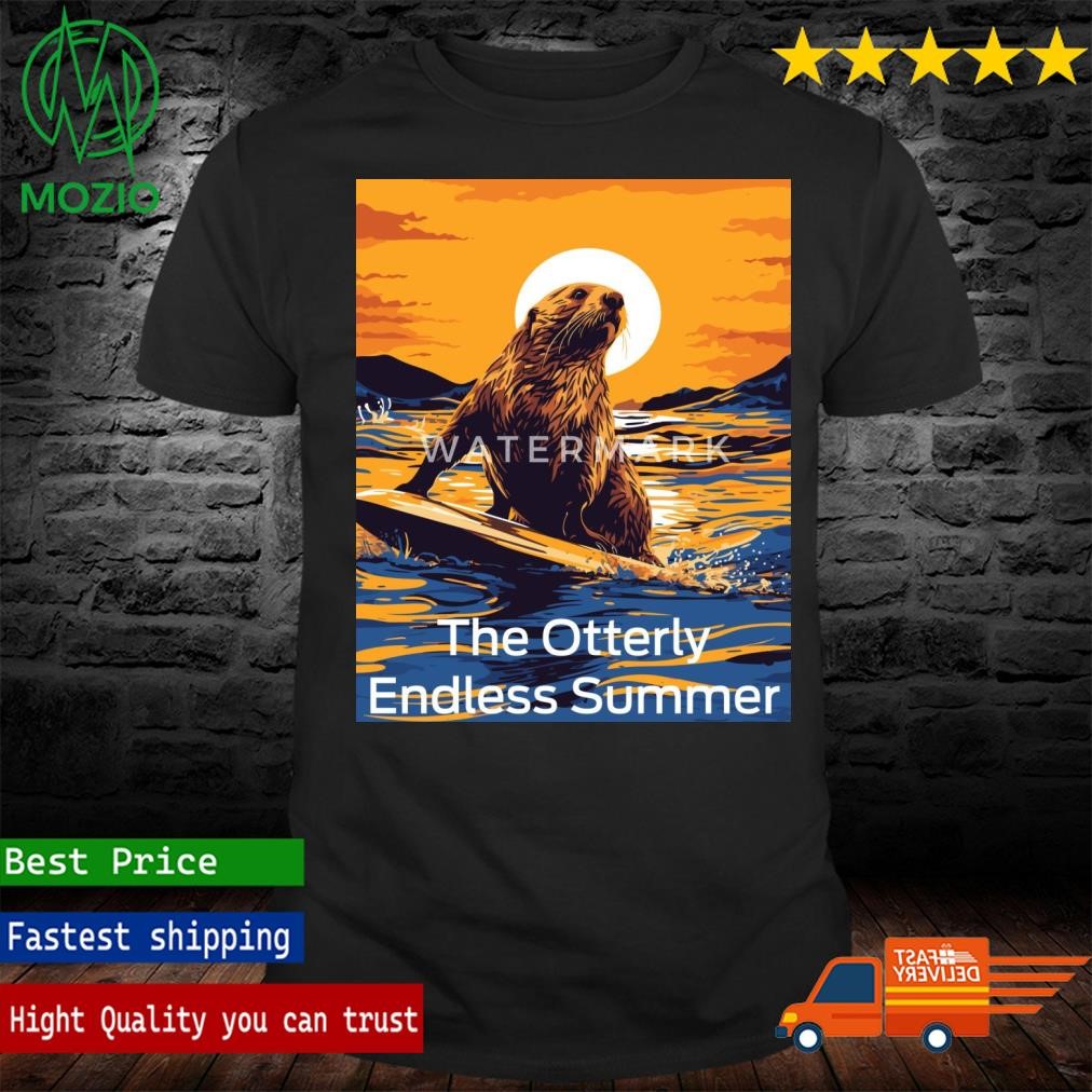 Official 841 Surfing Endless Summer Stoked Otter 841' Women's Rolled Poster Shirt