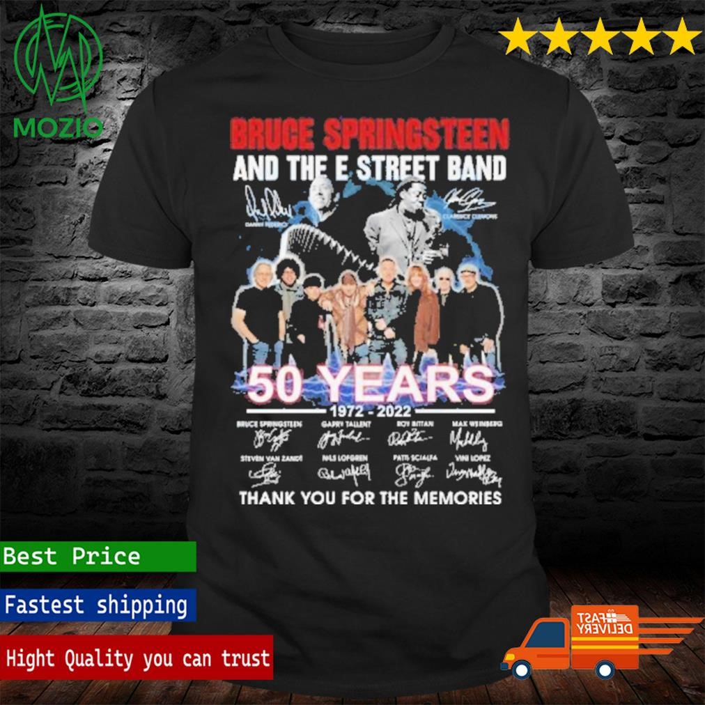 Official bruce Springsteen And The E Street Band 50 Years 1972 2022 Memories T Shirt