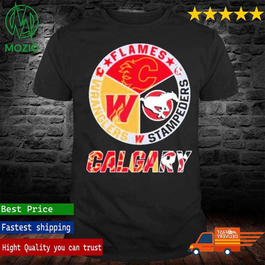 Official calgary Flames Wranglers Stampeders T Shirt