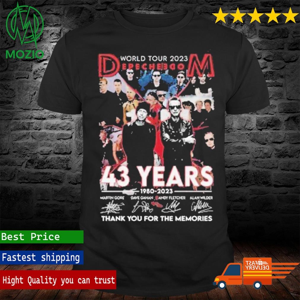 Official depeche Mode 43 Years 1980-2023 World Tour Shirt