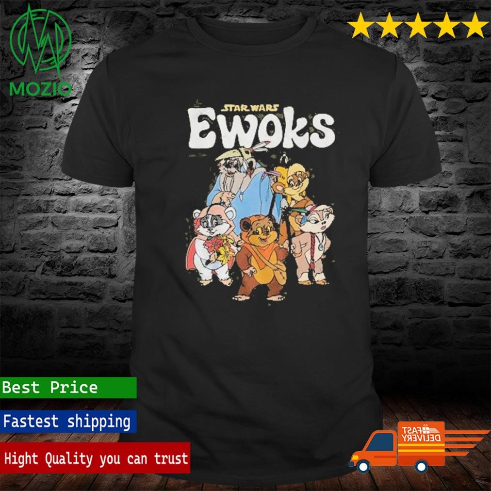 Official star Wars Ewoks Cartoon Men's Olive T-Shirt