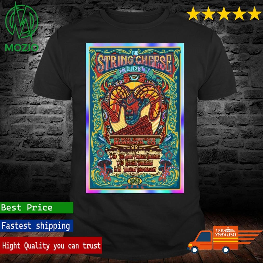 Official the String Cheese Incident Red Rocks Amphitheater, Morrison, Colorado Tour July 2023 Poster Shirt