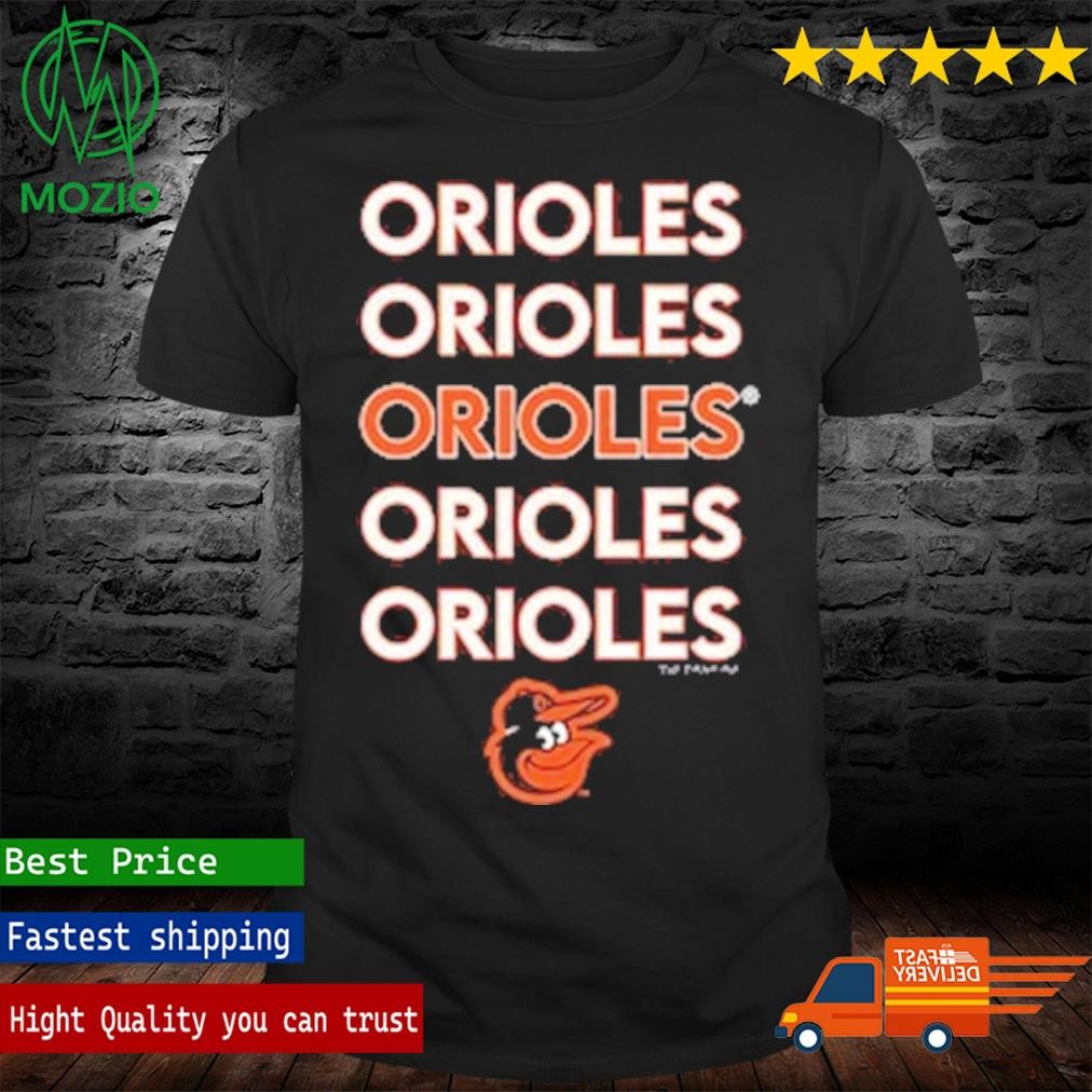 Official toddler Tiny Turnip Black Baltimore Orioles Stacked T-Shirt