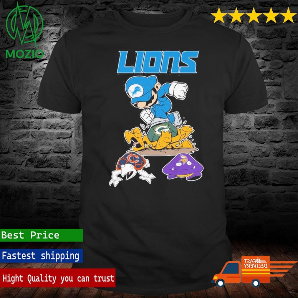 Super Mario Detroit Lions Shirt, hoodie, sweater, long sleeve and tank top