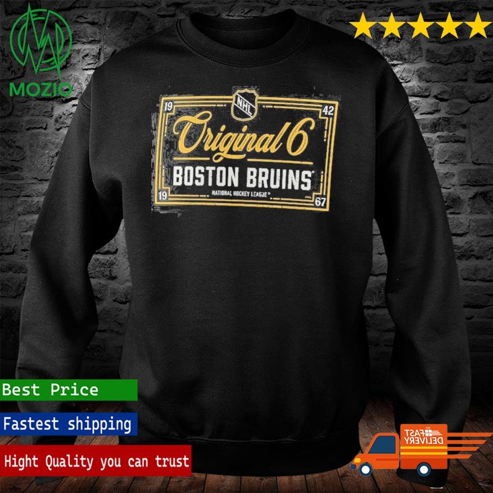 Original 6 label Boston Bruins national hockey league shirt