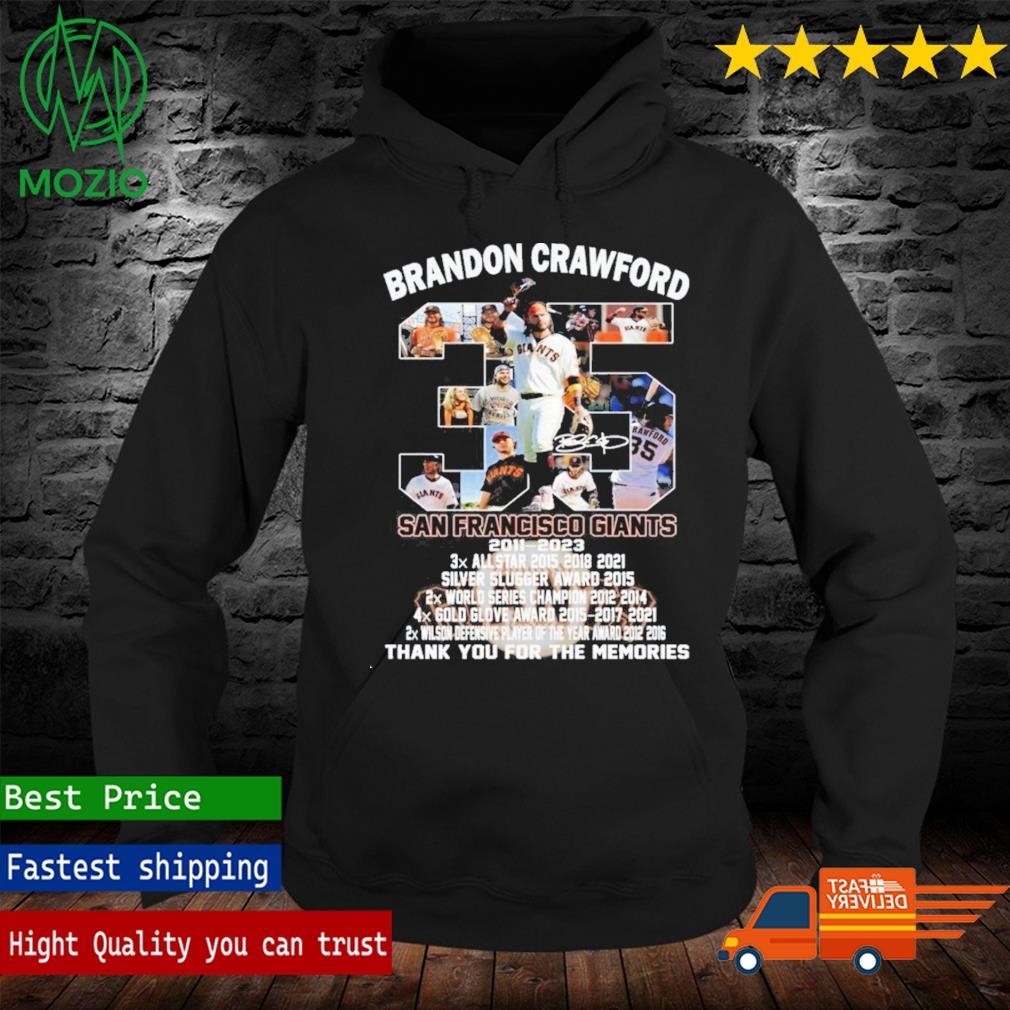Brandon Crawford 35 San Francisco Giants Thank You For The Memories Shirt,  hoodie, sweater, long sleeve and tank top