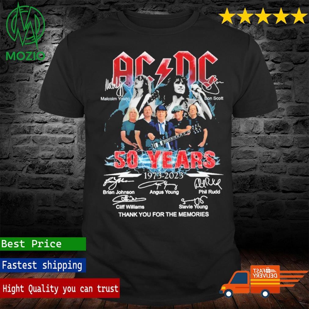 Ac Dc 50 Years 1973-2023 Thank YOu For The Memories Signature Shirt