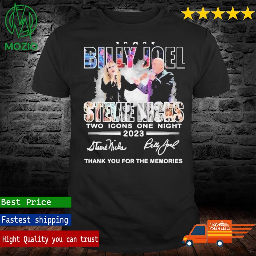 Billy Joel And Stevie Nicks Two Icons One Night 2023 Memories T Shirt