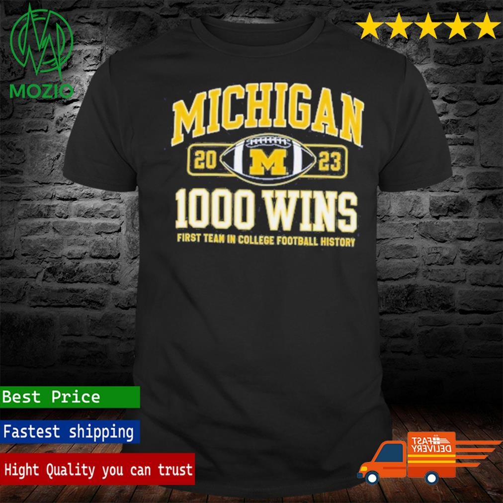 Champion Navy Michigan Wolverines Football 1,000 Wins T-Shirt