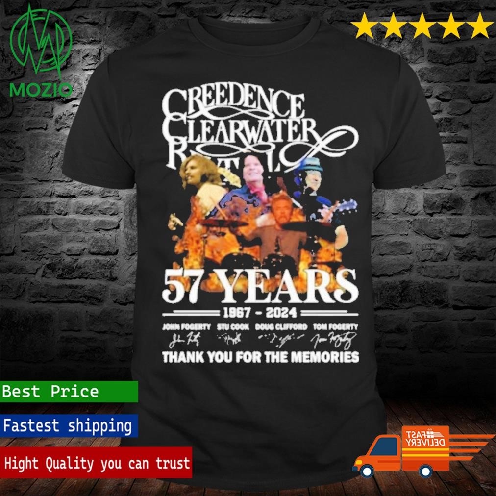 Creedence Clearwater Revival 57 Years 1967 – 2024 Thank You For The Memories T-Shirt