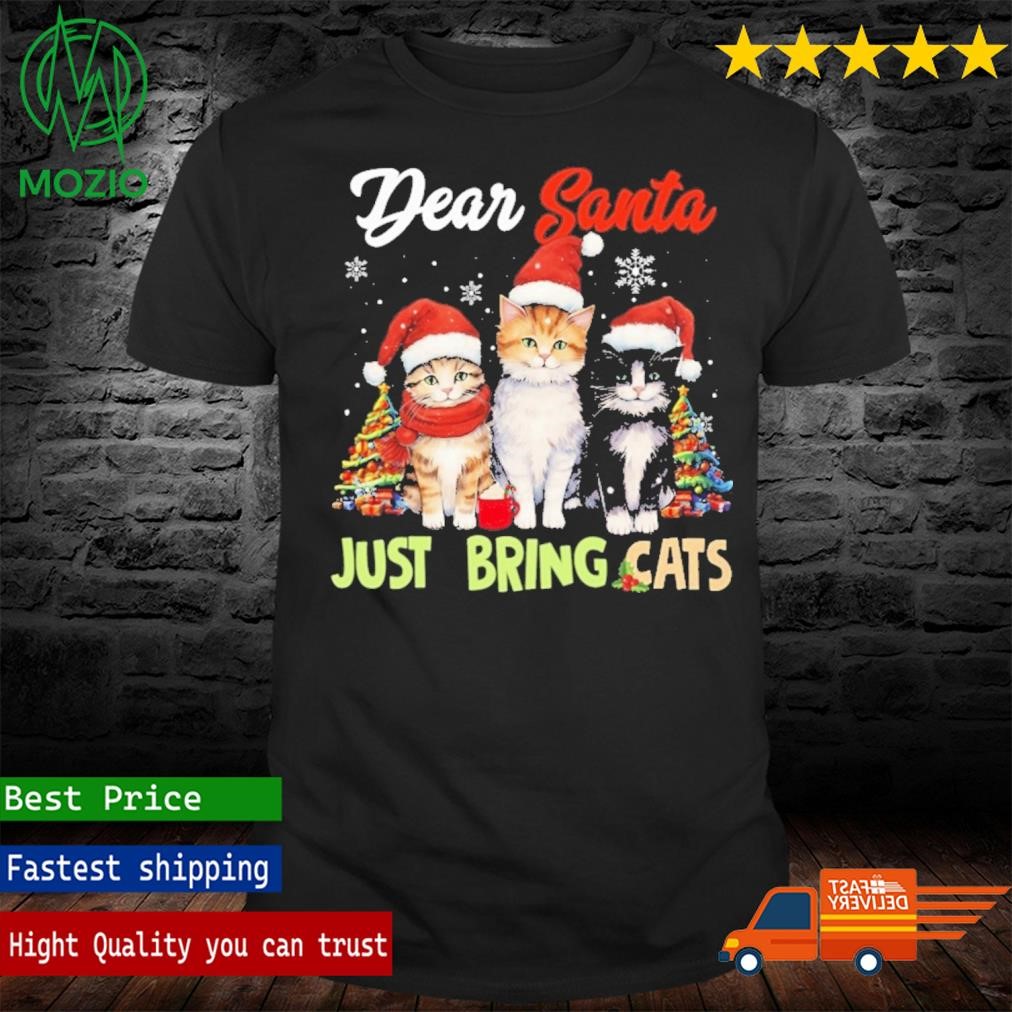 Dear Santa Just Bring Cats Funny Christmas Cat T-Shirt