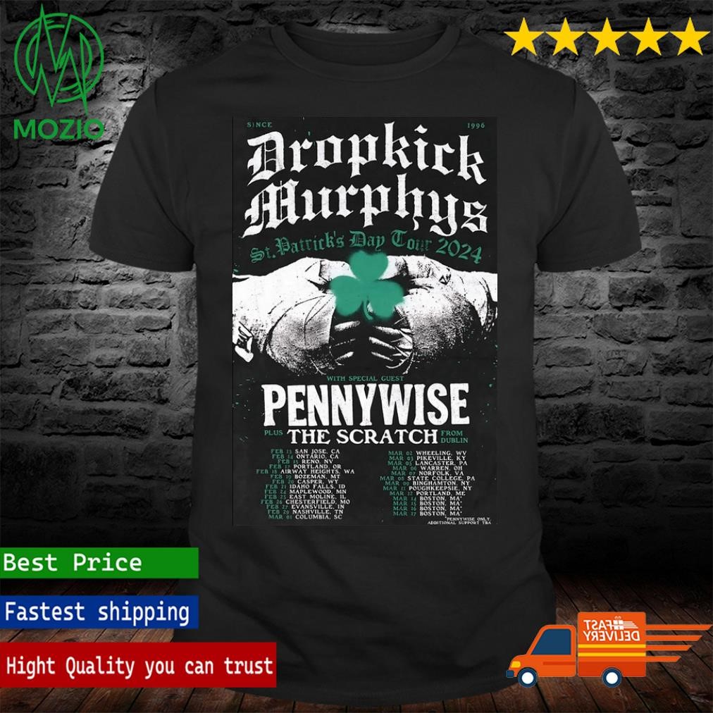 Dropkick Murphys announce 2024 St. Patrick's Day tour with Pennywise and The Scratch Poster Shirt