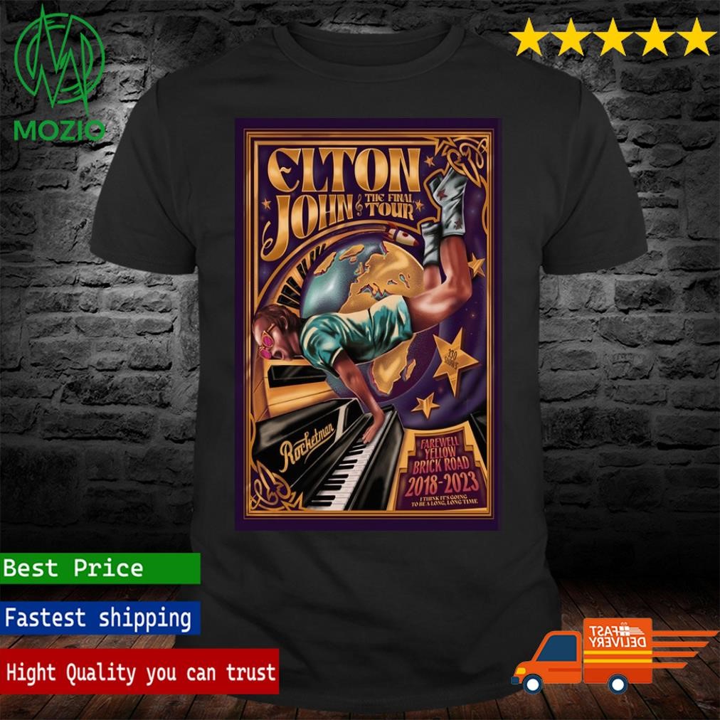 Elton John The Final Tour 2028-2023 Farewell Yellow Brick Road Poster Shirt