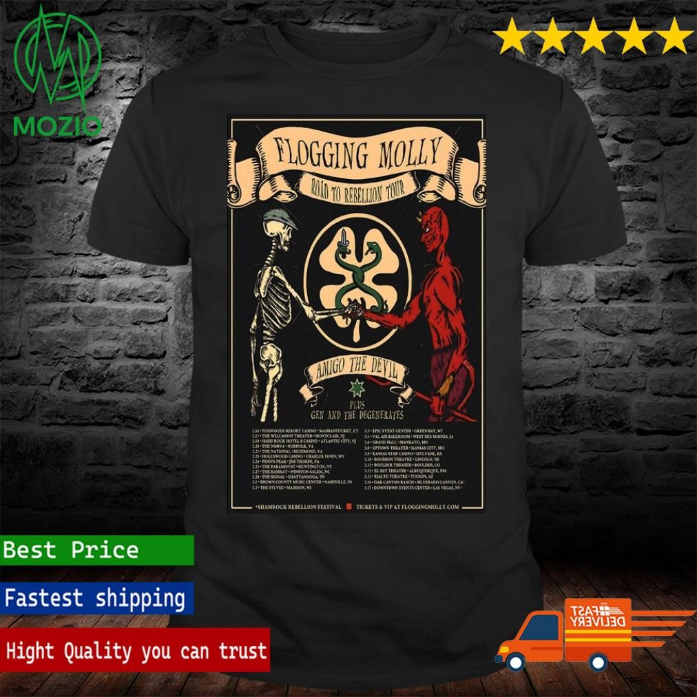 Flogging Molly Road To Rebellion Tour 2024 Poster Shirt