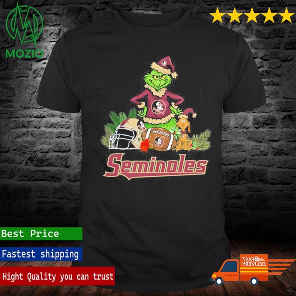 Florida State Seminoles Funny Grinch And Dog Christmas Shirt