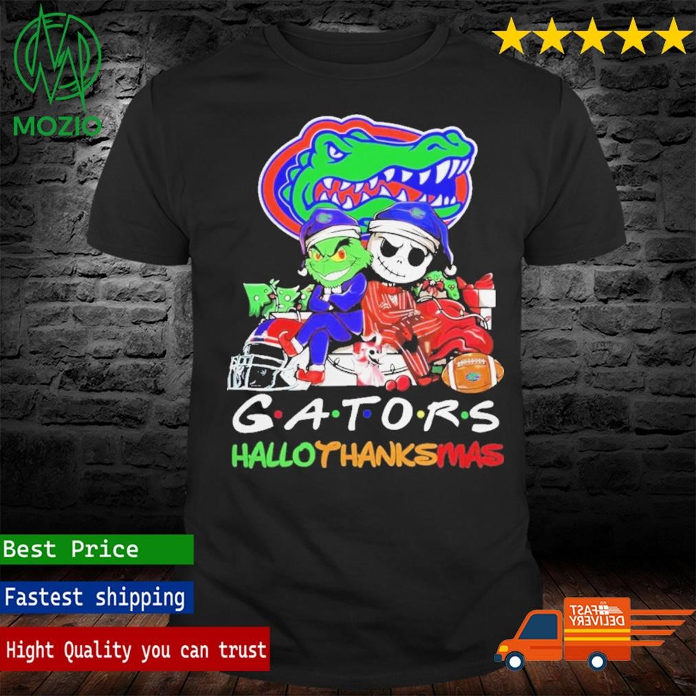 Grinch And Jack Skellington Friends Gators Hallothanksmas Shirt