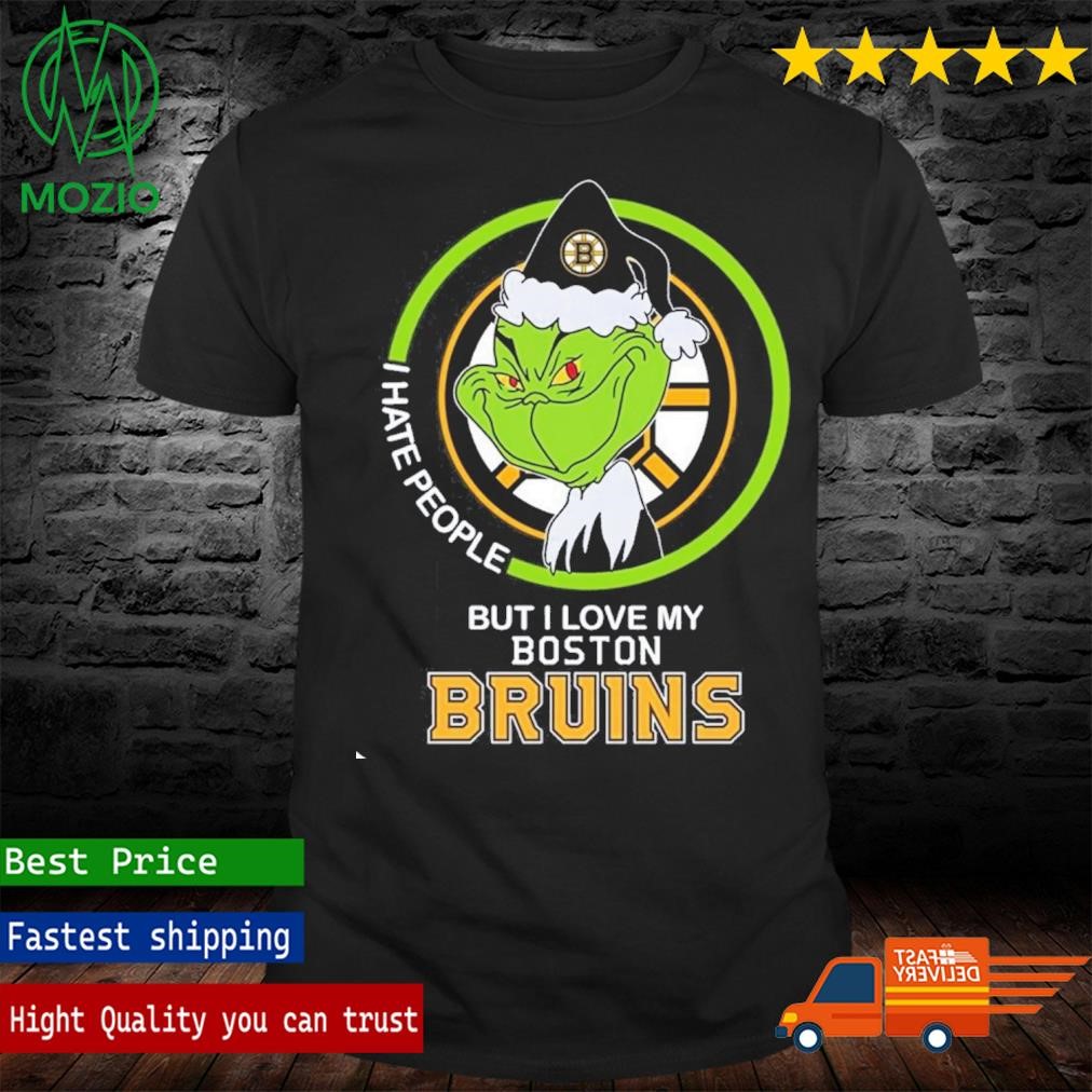 Grinch I Hate People But I Love My Boston Bruins T-Shirt