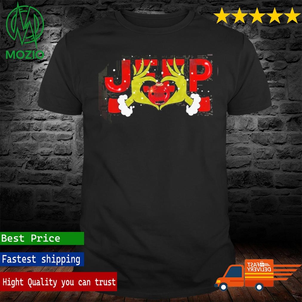 I Love Grinch Hand Holding Jeep Christmas Shirt