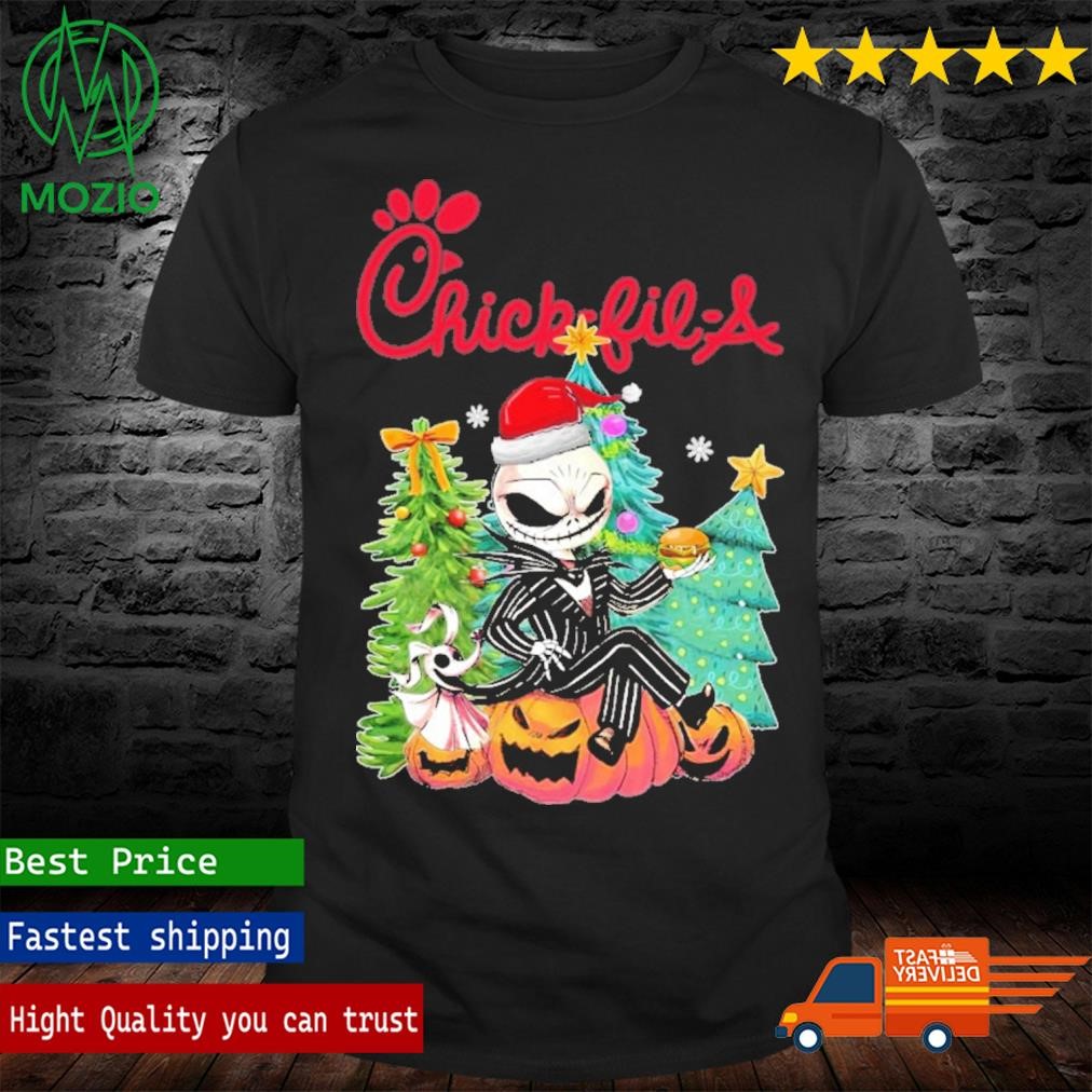 Jack Skellington Chick Fil A Merry Christmas Tree Shirt