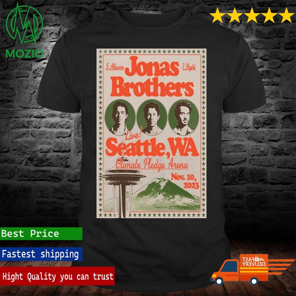 Jonas Brothers November 10, 2023 Climate Pledge Arena Seattle, WA Tour Poster Shirt