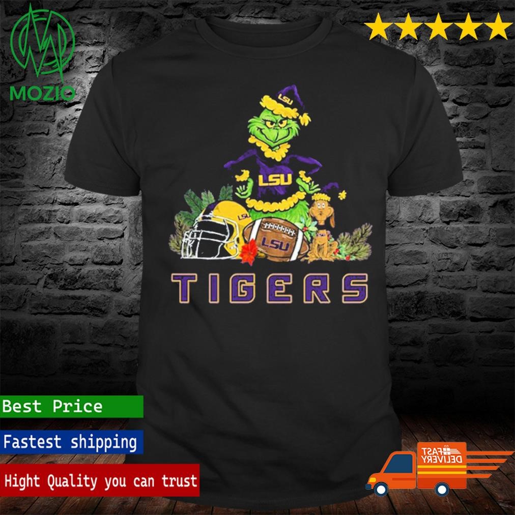 LSU Tigers Funny Grinch And Dog Christmas Shirt