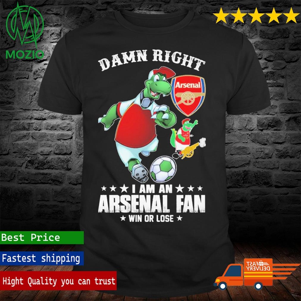 Mascot Damn Right I Am A Arsenal Fan Win Or Lose Merry Christmas Shirt