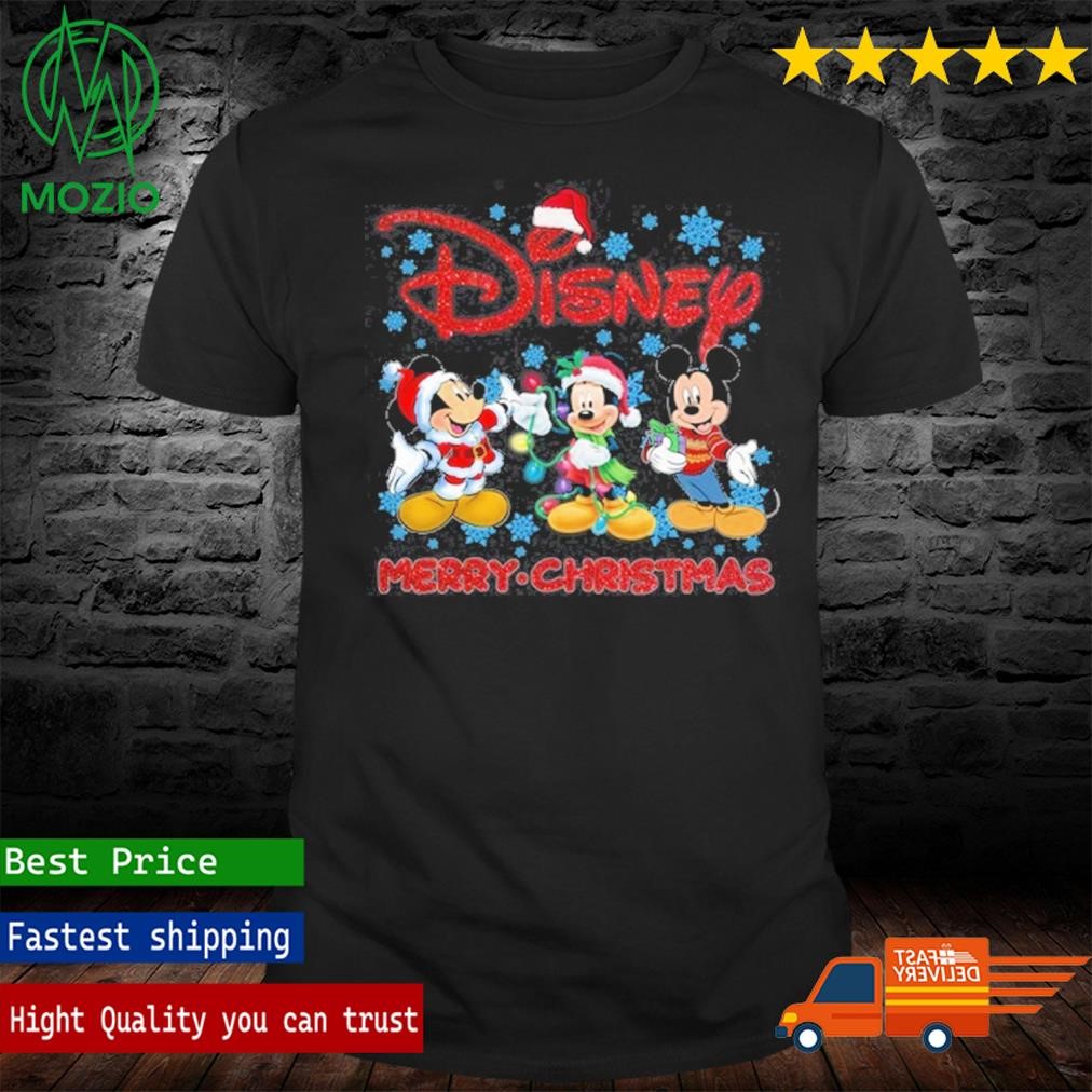 Mickey Disney Merry Christmas Snowflakes Shirt