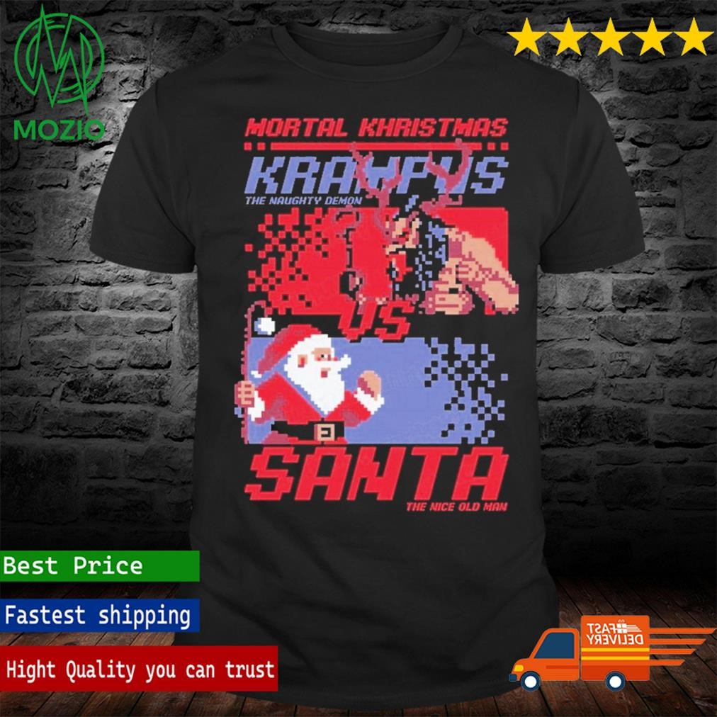 Mortal Khristmas Krampus the naughty demon vs Santa the nice old man Christmas Shirt