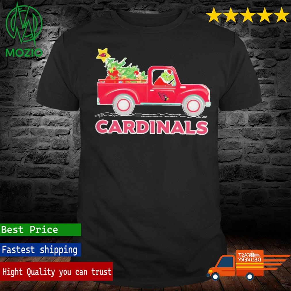 NFL Arizona Cardinals Santa Grinch Driving Truck Christmas Shirt