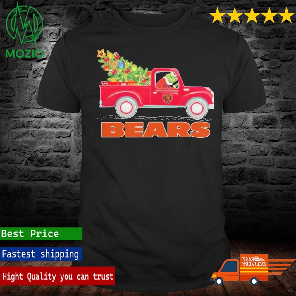 NFL Chicago Bears Santa Grinch Driving Truck Christmas Shirt