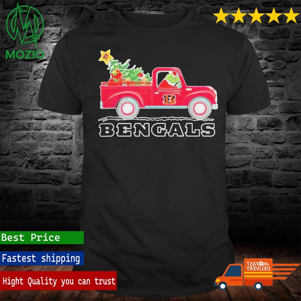NFL Cincinnati Bengals Santa Grinch Driving Truck Christmas Shirt