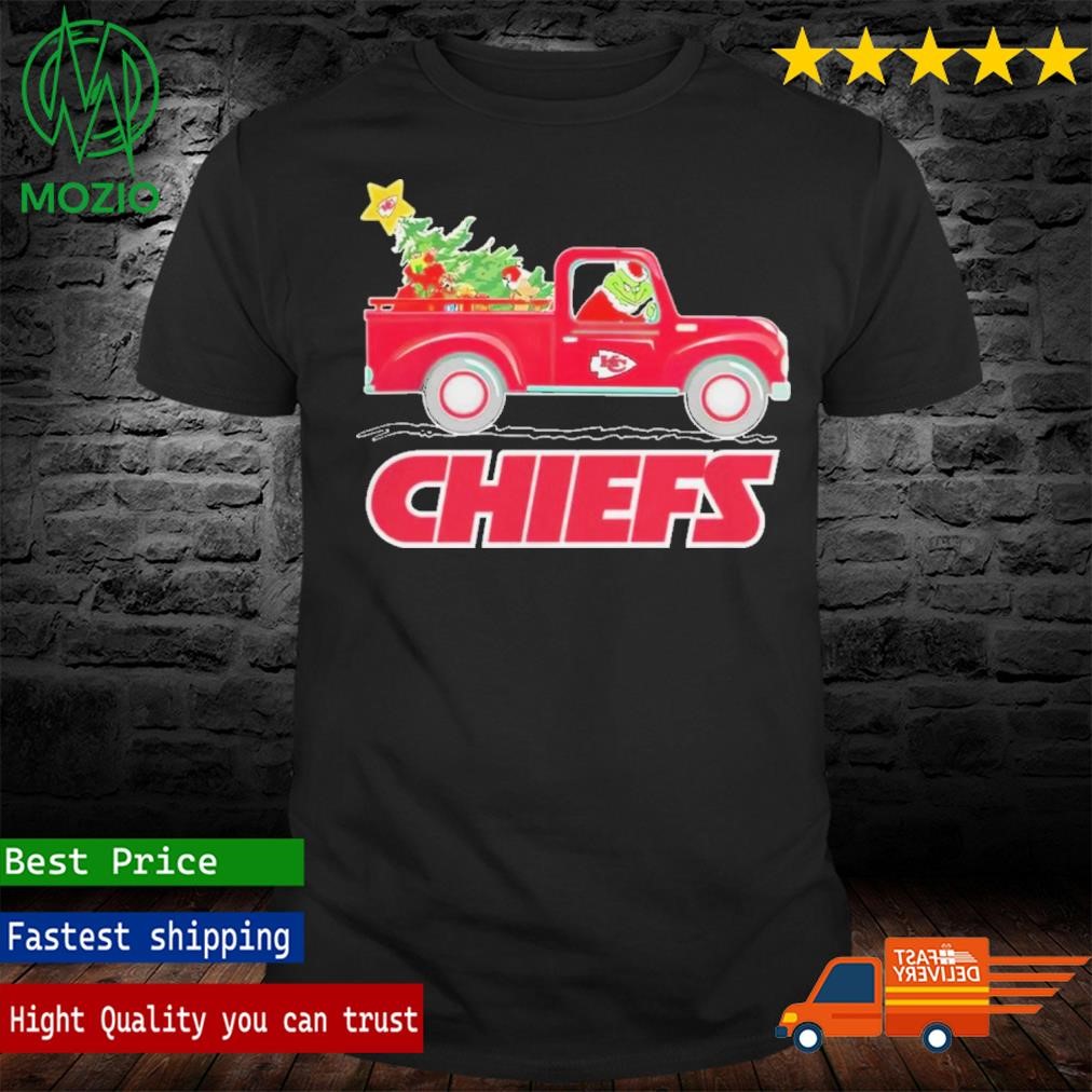 NFL Kansas City Chiefs Santa Grinch Driving Truck Christmas Shirt