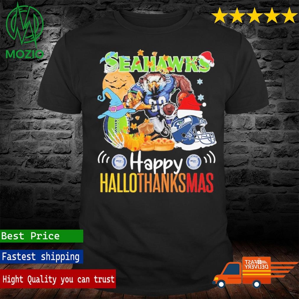 NFL Seattle Seahawks Happy Hallothanksmas Christmas Shirt
