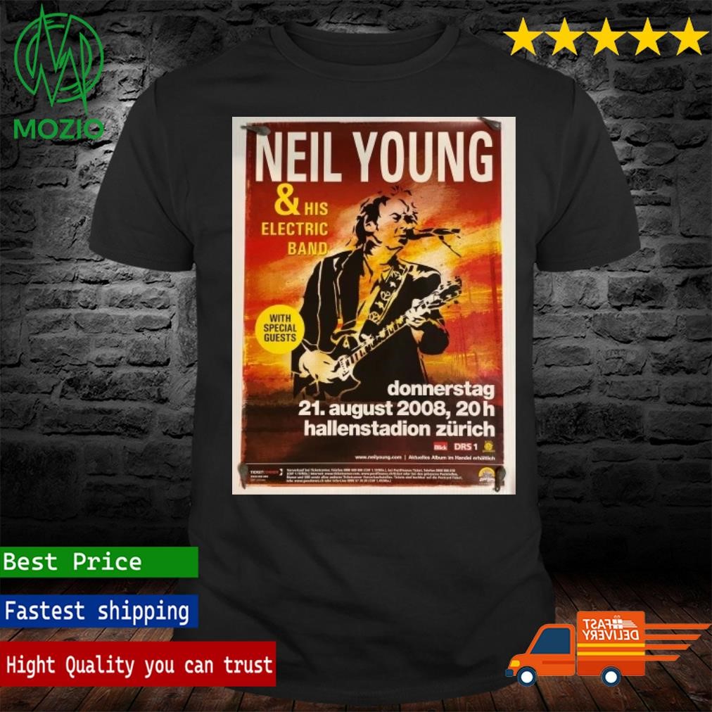 Neil Young European Tour Zürich 08 Johnson Poster Shirt
