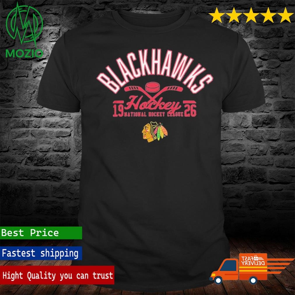 Nhl Shop Chicago Blackhawks Starter Half Puck Black T-Shirt
