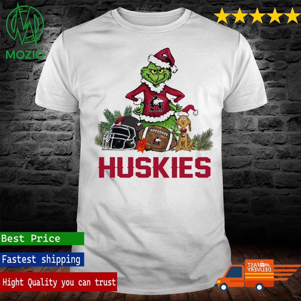 Northern Illinois Huskies Funny Grinch And Dog Christmas Shirt