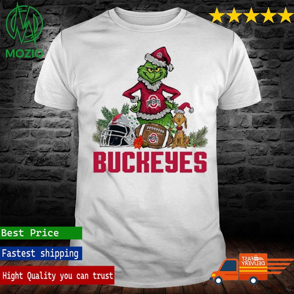 Ohio State Buckeyes Funny Grinch And Dog Christmas Shirt