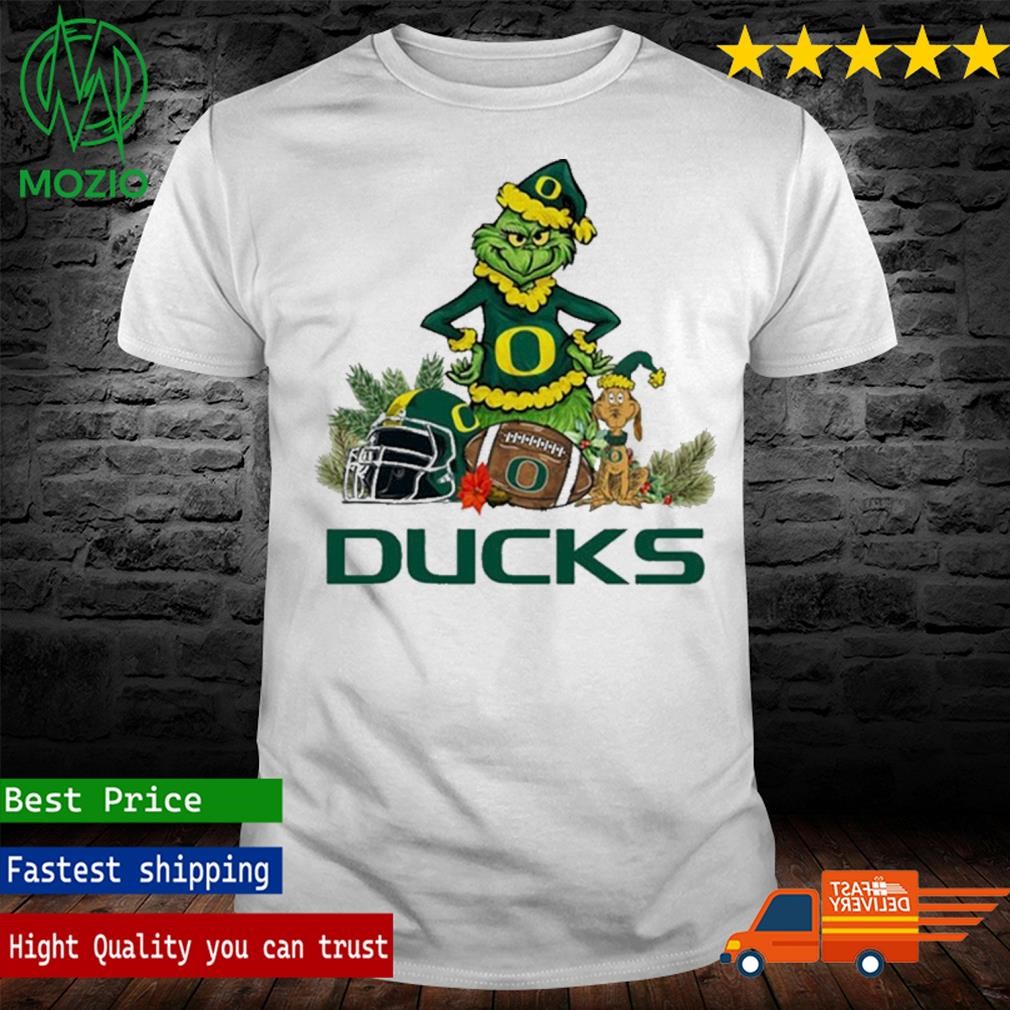 Oregon Ducks Funny Grinch And Dog Christmas Shirt