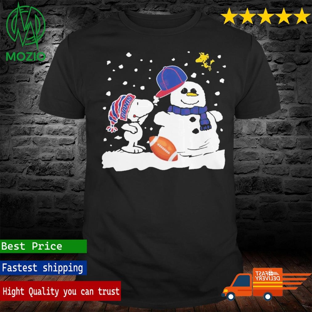 Peanuts Snoopy And Woodstock Snowman New York Giants Shirt