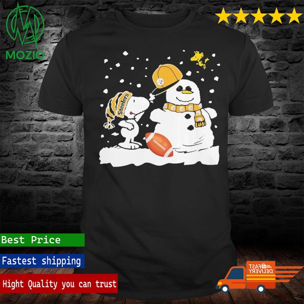 Peanuts Snoopy And Woodstock Snowman Pittsburgh Steelers Shirt