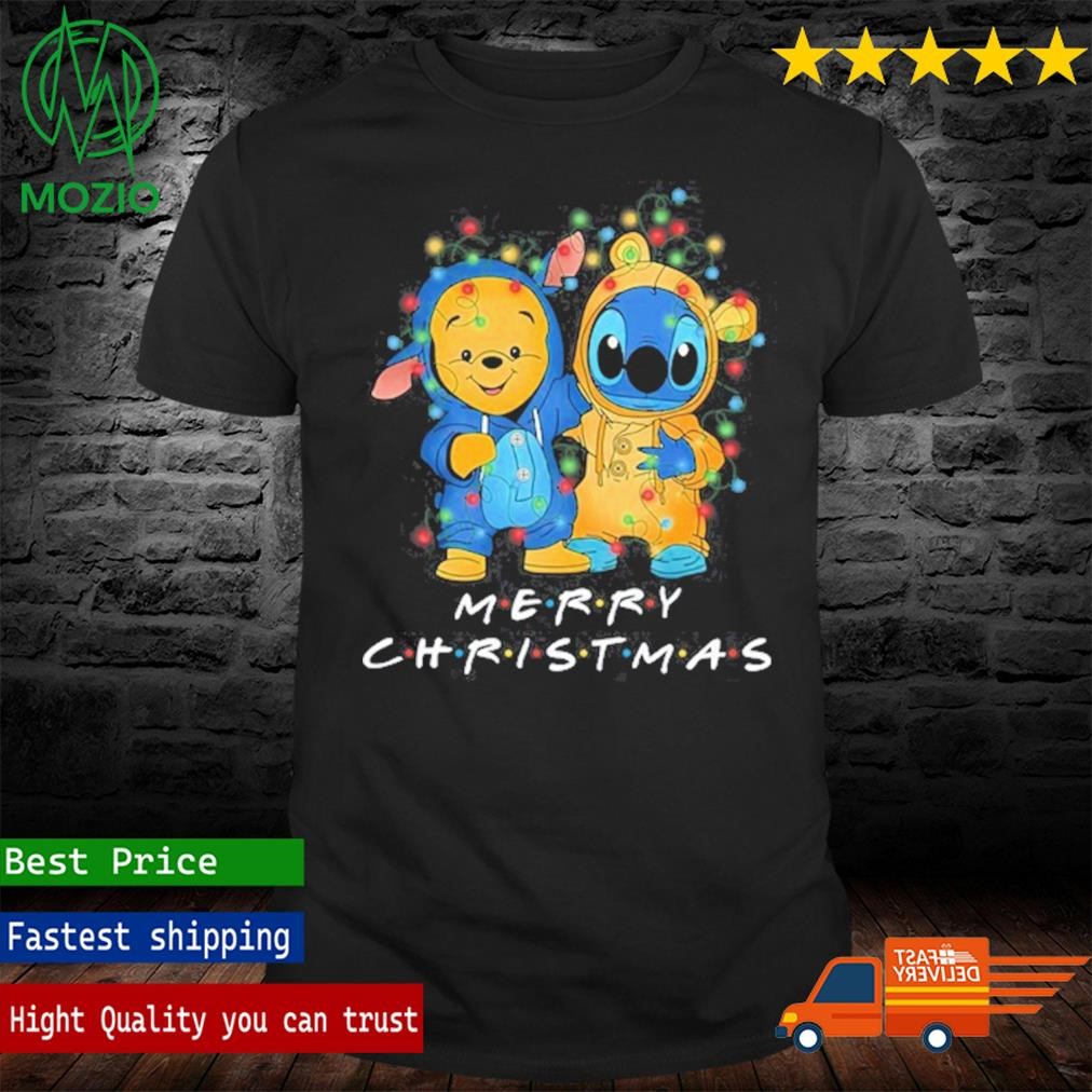 Pooh And Stitch Merry Christmas Shirt