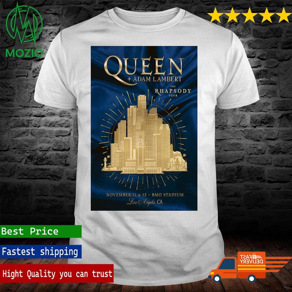 Queen and Adam Lambert November 11 & 12, 2023 BMO Stadium Los Angeles, CA Tour Poster Shirt