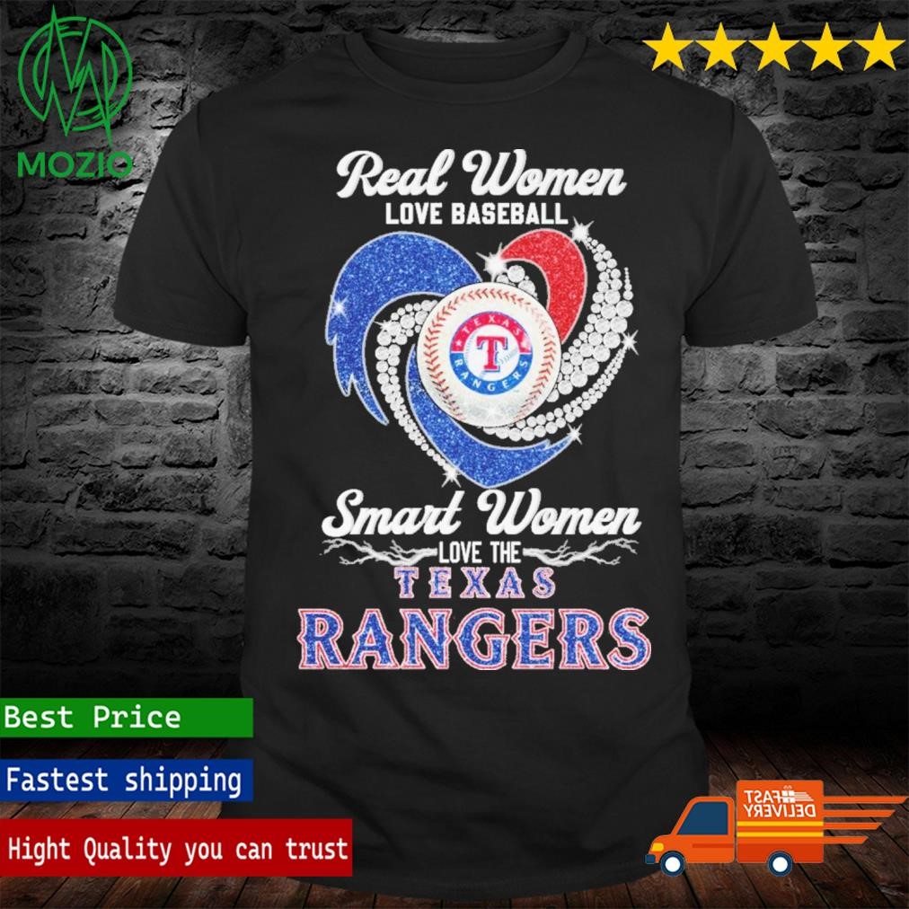 Real Women Love Baseball Smart Women I Love The Texas Rangers Signature Shirt