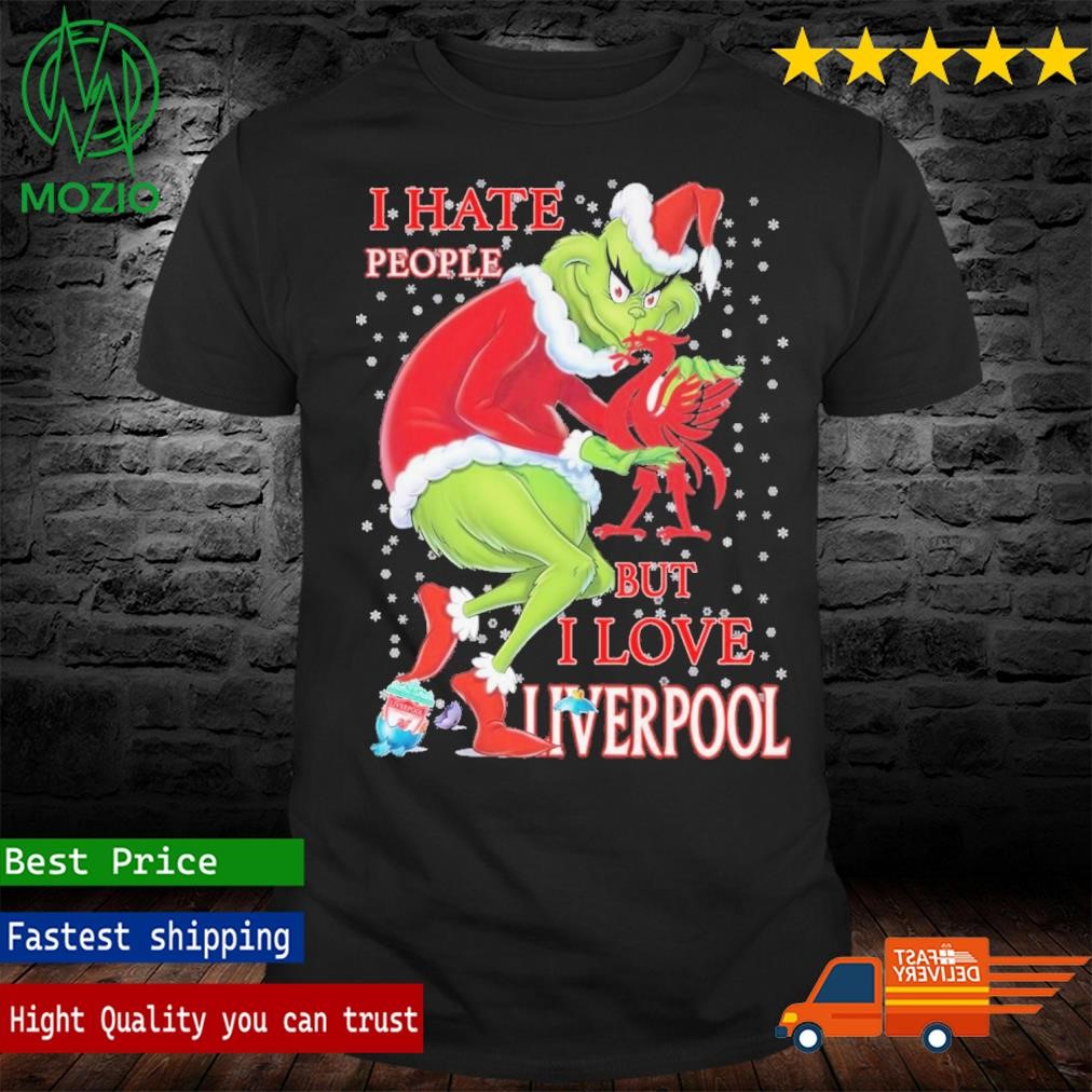 Santa Grinch I Hate People But I Love Liverpool Christmas Shirt