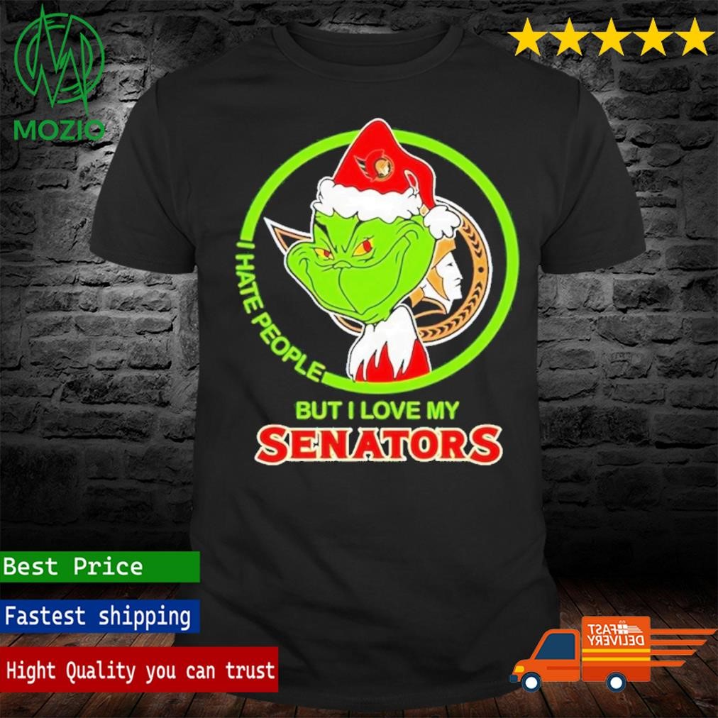 Santa Grinch I Hate People But I Love My Ottawa Senators Christmas Shirt