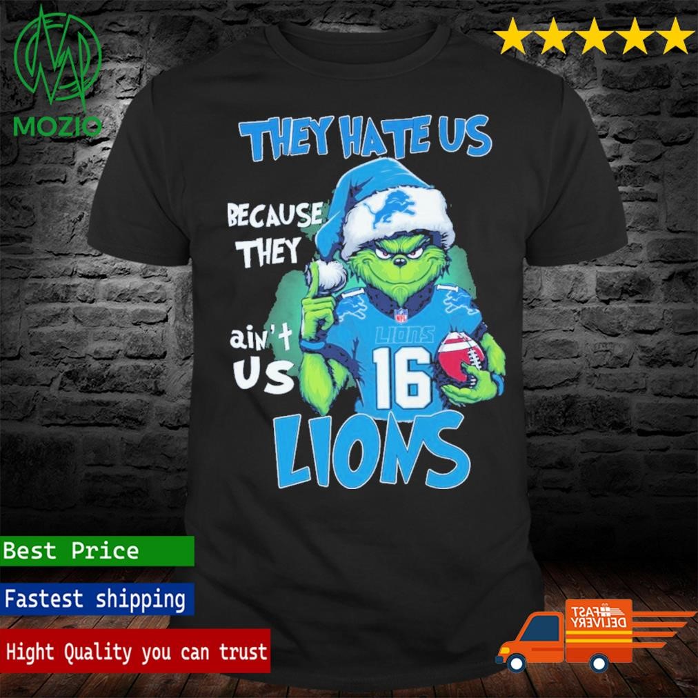 Santa Grinch They Hate Us Because They Ain't Us Lions Shirt