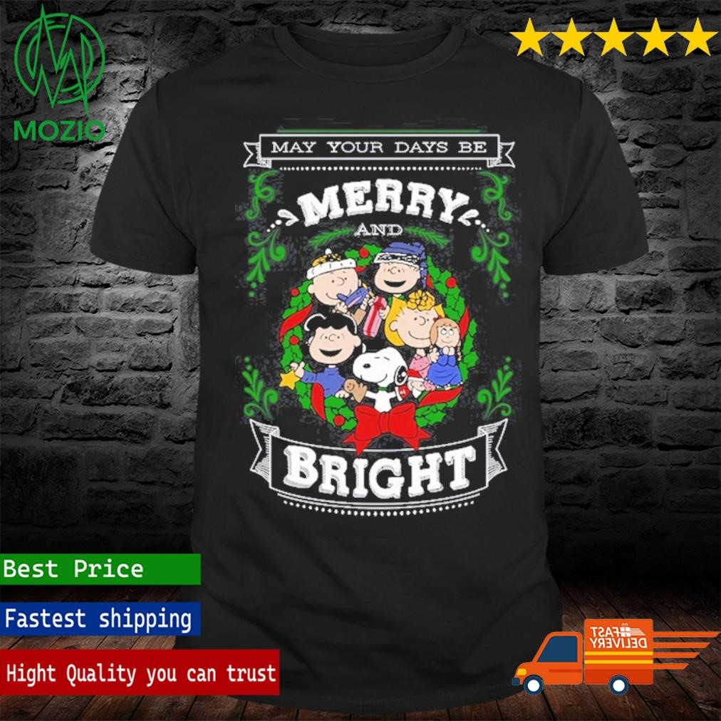 Snoopy And Friends Hat Santa May Your Days Be Merry And Bright Christmas Shirt